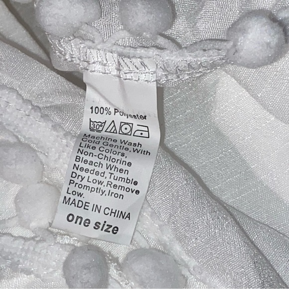 ✨NEW✨ Pom Pom Boho White Beach Swimsuit Side Slits CoverUp Top - OS - Picture 8 of 12